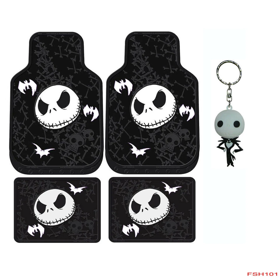 New Nightmare Before Christmas Jack Car Truck Rubber Floor Mats Figural KeyChain Foto 1 de 4