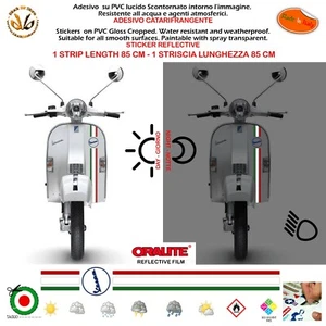 Adesivi rifrangenti vespa bandiera italia flag sticker stripe reflective 1 pz. - Imagen 1 de 3