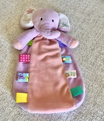 Taggies Púrpura Rosa Elefante 12" Peluche Manta de Seguridad Lovey Sonajero Bebé Juguete Foto 1 de 4