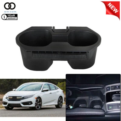 Caja de almacenamiento portavasos consola central negra para Honda Civic 2016-2018 Foto 1 de 4