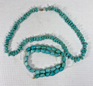 Vintage Kingman Türkis Nugget & Chip Perlen Lot-Southwestern Schmuck Zum Selbermachen - Bild 1 von 4