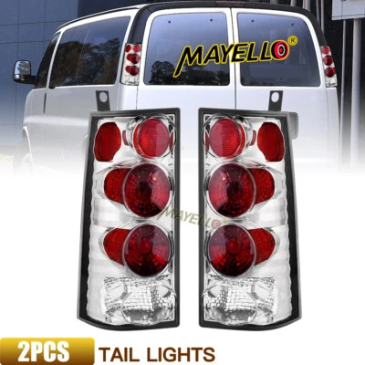 Lente transparente para Chevy Express/GMC Savana 2003-2023 luces traseras lámparas de freno Foto 1 de 4