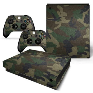 Army Camo Xbox One X Console & 2 Controllers Skin Decal Vinyl Wrap SKIN STICKER - Picture 1 of 7
