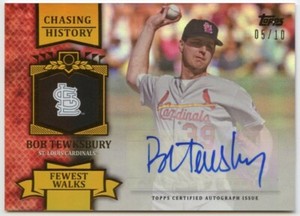 2013 Topps Chasing History Auto Bob Tewksbury #CHA-BT Auto #/10 Cardinals 