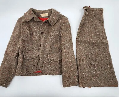 Traje Falda Vintage Pendleton Marrón Lana Tweed Talla 12 Foto 1 de 4