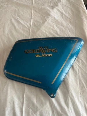 Right Honda 1975 1976 1977 GL1000 1000 Goldwing OEM Side Cover Panel Blue No Num - Image 1 of 4