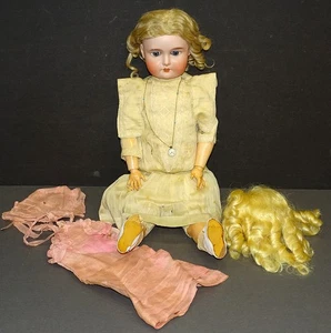 ANTIKE deutsche ADOLF WISLIZENUS #29 Biskuit & Komposition GROSSE 22" PUPPE & Box - Bild 1 von 24