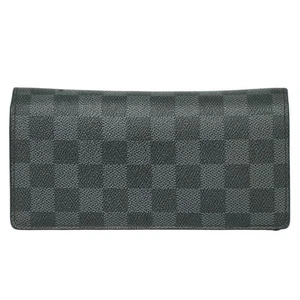 Louis Vuitton Brazza N62665 Damier Graphite Canvas Long Wallet Black - Picture 1 of 15