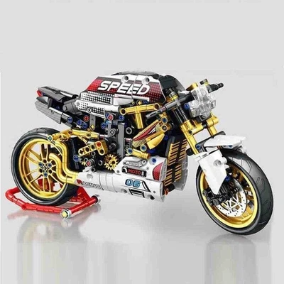 Building Blocks Set MOC Street Motorcycle Bikes Bricks DIY Model Kids Toys - Image 1 of 4