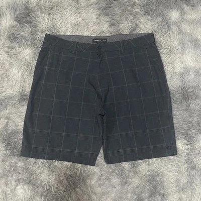 Pantalones cortos chinos O’Neill grises a cuadros a cuadros para hombre, talla 40 Foto 1 de 4