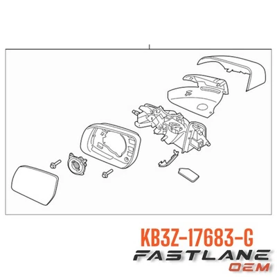 2019-2023 FORD RANGER FRONT LEFT REAR VIEW OUTER MIRROR NEW OEM KB3Z-17683-G - Image 1 of 4