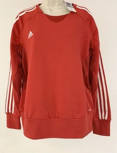 Sudadera Adidas T12 Cuello Redondo - Para Mujer Talla XL Rojo Blanco Rayas Climalite - Imagen 1 de 6