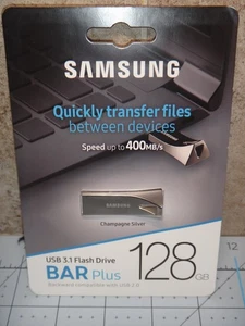 SAMSUNG BAR Plus 3.1 USB Flash Drive, 128GB, 400MB/s, Rugged Metal Casing - Picture 1 of 2