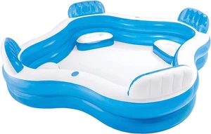 56475EP Swim Center Familienlounge aufblasbarer Pool, 90" x 90" x 26", für Alter 3+ - Bild 1 von 11