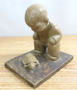 Haeger "Boy with Turtle" Figurine by M.Strudel - Picture 1 of 13