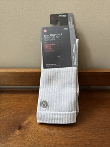 Lululemon Daily Stride Ribbed Crew Socks 3 Pack Gray/Navy/Green Size L NEW - Picture 1 of 7