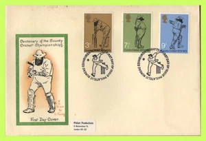 G.B. 1973 Cricket set on Philart First Day Cover, Philatelic Bureau - Picture 1 of 1