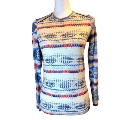 Camisa para mujer Helly Hansen 100 % lana merino capa base manga larga estampado pequeño Foto 1 de 4