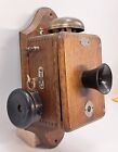 ANTIQUE ONE BELL WALL MOUNT WOODEN INTERPHONE PHONE BOX MAN. ELEC. SUPPLY CO.