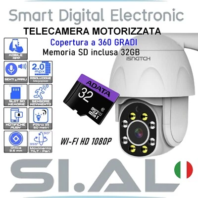 Telecamera motorizzata wifi esterno wireless microfono audio con memoria 32GB - Immagine 1 di 2