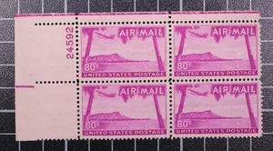 Scott C46 80 Cents Hawaii Plate Block Of 4 MNH UL #224592 SCV $16.00 - Picture 1 of 1