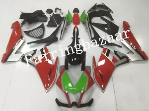 Kit de carenado por inyección ABS Aprilia RSV4 1000 2010-2015 rojo verde plateado - Imagen 1 de 7
