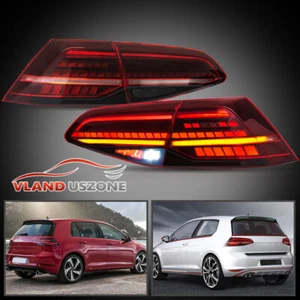 a Pair LED Tail Lights For 2014-19 VW Golf 7 MK7 GTI MK7.5 Sequential Rear Lamps - Picture 1 of 17