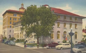 Ufficio Postale / Edificio Federale - Albuquerque, Nuovo Messico - litografia affrancata - Foto 1 di 3