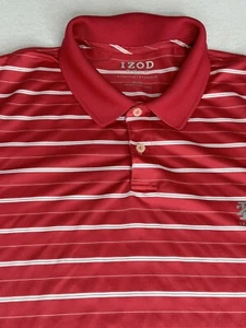 Izod Mens Polo Shirt Extra Large Red Short Sleeve Casual Work - Picture 1 of 7