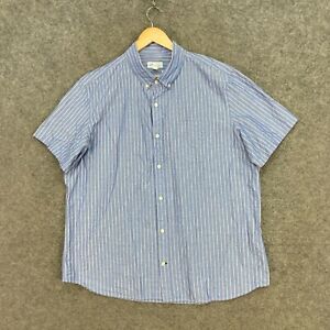 NEW Gap Shirt Mens XL Blue Striped Short Sleeve Button Up Collared 16902