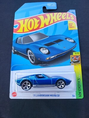 2022 Hot Wheels #202 HW EXOTICS '71 LAMBORGHINI MIURA SV Blue Near Mint Worldwid - Image 1 of 2