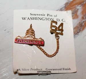 Washington DC Souvenir Lapel Pin, Vintage 1964 - Picture 1 of 6