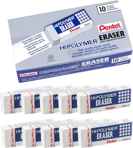 Hi-Polymer Block Eraser, White, 10/Box (ZEH10PC10) - Picture 1 of 12