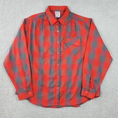 Camisa De Colección Años 80 Roja A Cuadros Western Snap Para Hombre Grande Con Cuello Abotonado Años 90 Foto 1 de 4