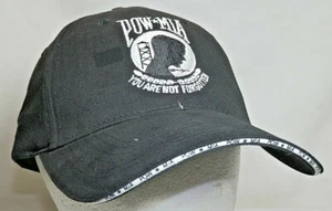 POW/MIA Baseball Cap W/ Adjustable Hook & Loop Strap, 100% Cotton, NEW - Picture 1 of 9