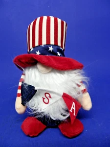 Insegna Patriottica Peluche Gnomo 4 Luglio Decorazione USA Alta 10" - Foto 1 di 8