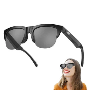 Smart Glasses Bone Conduction Bluetooth Sunglasses Headphones With Stereo Speake - Picture 1 of 15