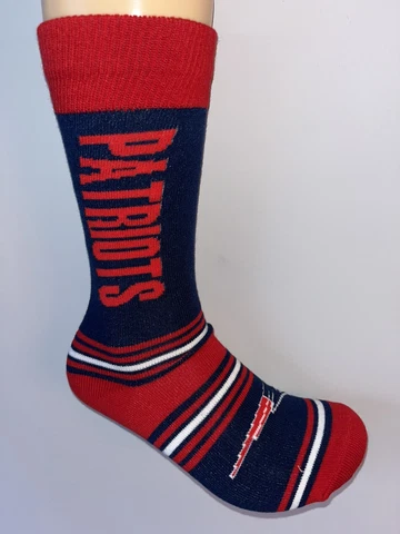 NEW ENGLAND PATRIOTS NFL GO TEAM LOGO TROUSER DRESS SOCKS MENS LARGE Cover