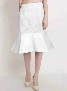 Stylish New Leather Party Formal Wear Soft Women's Skirt White Genuine Lambskin - Picture 1 of 6