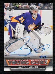2015 Deck Buybacks Buyback Young Guns /31 Martin Jones (2013-14 Upper Deck) Auto