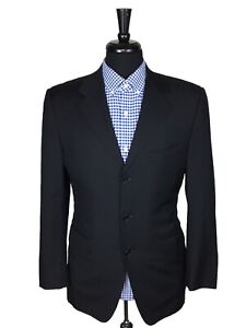 Canali Saks Fifth Ave Sport Coat US 38R/ EU 48R Black Wool Blazer Jacket
