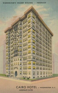 C. 1952 Cairo Hotel Washington D.C. matasellos Bowdon GA lino postal vintage - Imagen 1 de 2