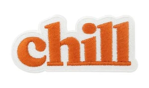 Oranger Chill Patch | Retro Spruch Vintage Patches, Hippie Aufnäher Bügelbilder - Bild 1 von 6