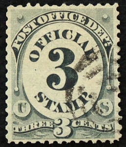 U.S. Used Stamp Scott #O108 3c Postal Official. XF. Bullseye Cancel. A Gem! - Picture 1 of 2