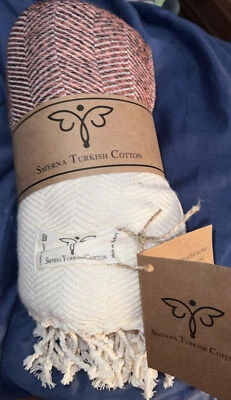 Smyrna Toalla de Algodón Turco Naranja 15" X 36" Hermosa Regalo Único NUEVO Absorbente Foto 1 de 4