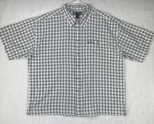 Big Dogs Mens 4X Button Up Camp Shirt Short Sleeve Pocket Textured Plaid Gray - Picture 1 of 9