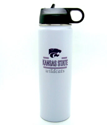 Kansas State Wildcats NCAA 2798 botella de agua abatible de acero inoxidable 22 oz blanca Foto 1 de 2