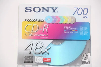 Sony 21 Pack 21CDQ80FX 700MB 48x CD-R Made in Japan Brand New Factory Sealed - Bild 1 von 4