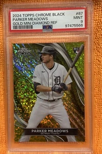 Parker Meadows Rookie 2024 Topps Chrome Black #87 Gold Refractor 44/50 PSA 9 MT - Picture 1 of 4
