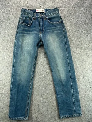 Jeans rectos Levis 505 para niños Tween 12 ajustados azules denim ajustables lengüeta roja 24x26 Foto 1 de 4